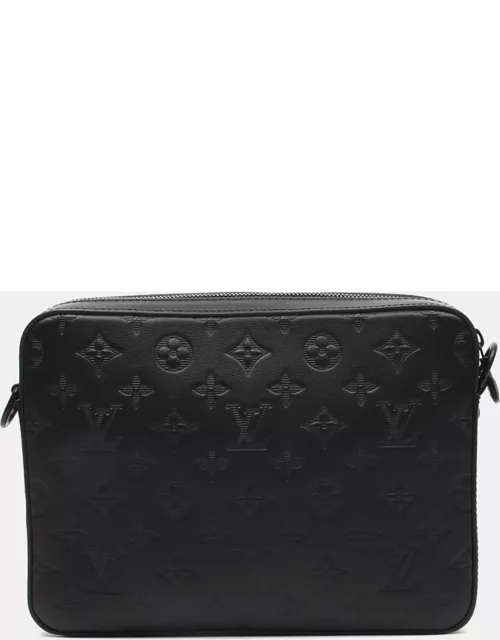 Louis Vuitton Black Monogram Leather Shadow Duo Messenger Bag