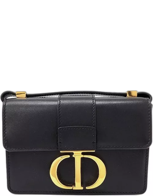 Dior Black Leather Mini 30 Montaigne Chain Shoulder Bag