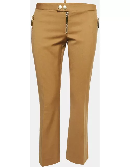 Dsquared2 Brown Gabardine Zipper Detail Trousers
