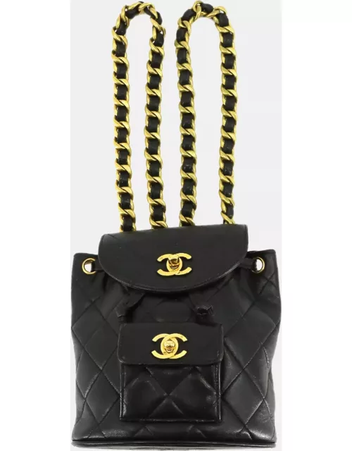 Chanel Black Quilted Lambskin Mini Timeless CC Duma Backpack