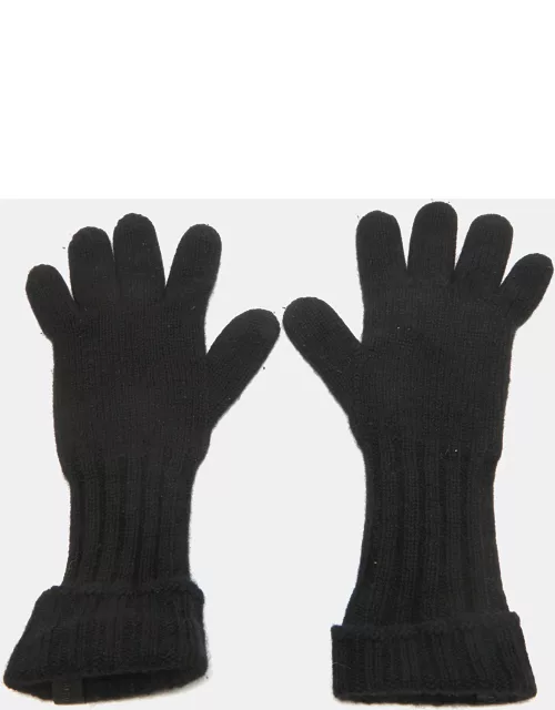 Giorgio Armani Black Cashmere Knit Gloves