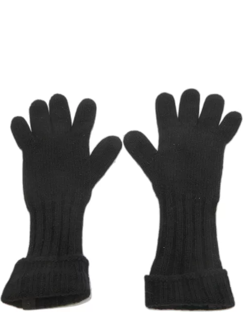 Giorgio Armani Black Cashmere Knit Gloves