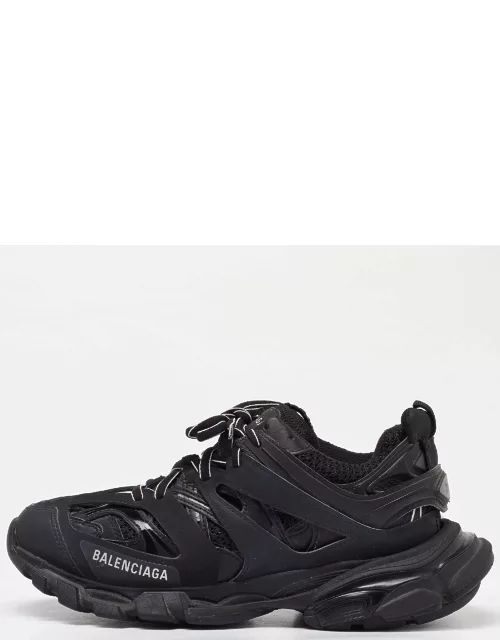 Balenciaga Black Mesh and Faux Leather Track Low Top Sneaker