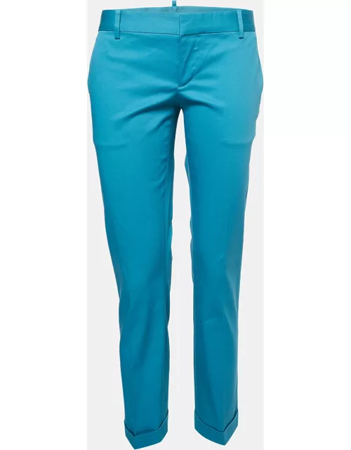 Dsquared2 Blue Cotton Twill Chino Trousers