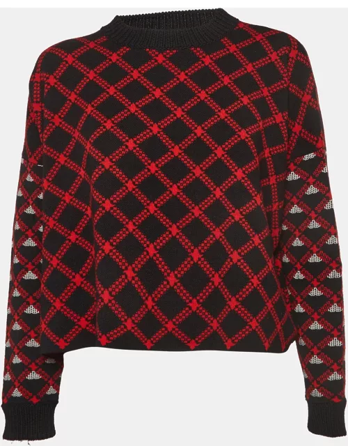 Marni Black/Red Patterned Wool Sweater