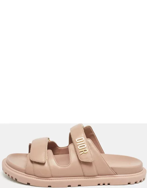 Dior Dusty Pink Leather DiorAct Flat Sandal