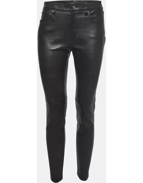 Ralph Lauren Black Leather Skinny Trousers