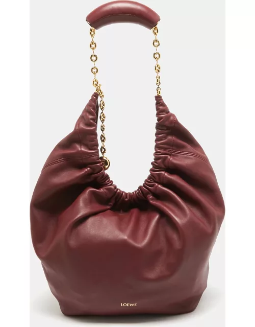 Loewe Burgundy Leather Squeeze Bag