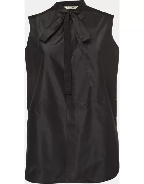 Christian Dior Black Silk Sleeveless Shirt