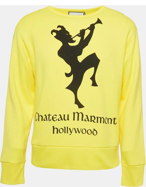 Gucci X Chateau Marmont Yellow Printed Crew Neck Sweatshirt