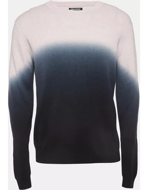 Zadig & Voltaire Pink/Navy Blue Ombre Cotton Sweatshirt