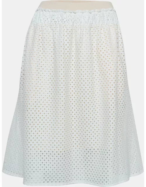 See by Chloe White/Pink Eyelet Lace Short Skirt