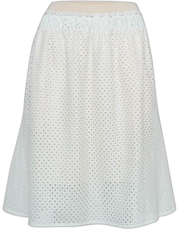 See by Chloe White/Pink Eyelet Lace Short Skirt