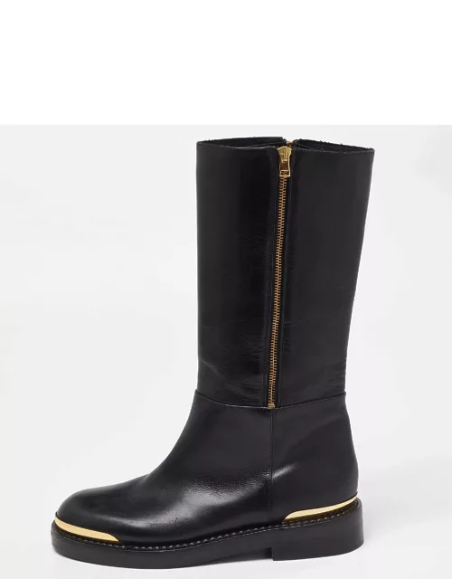 Marni Black Leather Calf Length Boot