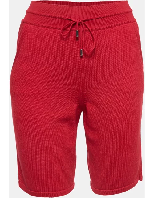 Loro Piana Red Rib Knit Bermuda Shorts