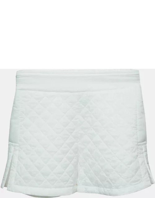 Chanel White Synthetic Quilted Detail Shorts