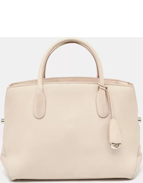 Dior Light Cream Leather Large Open Bar Tote