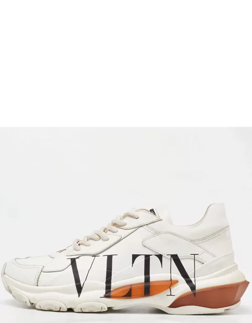 Valentino Cream Leather VLTN Bounce Low Top Sneaker