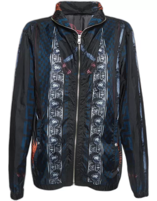 Versus Versace Multicolor Printed Synthetic Zip Front Jacket
