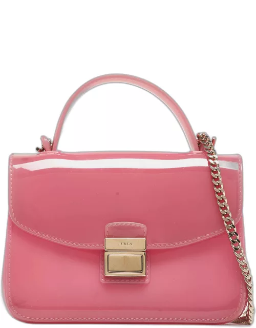 Furla Pink Rubber Mini Metropolis Top Handle Bag