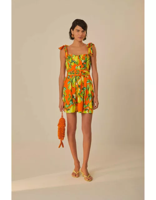 Orange Chic Pears Organic Cotton Mini Dress, CHIC PEARS ORANGE /