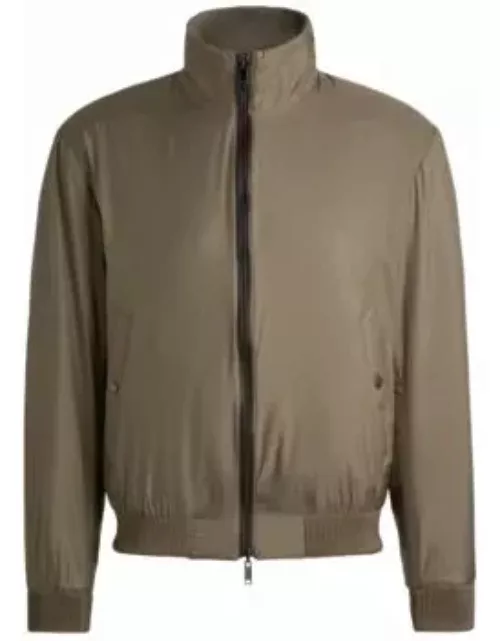 Reversible blouson jacket with water-repellent finish- Light Green Men's Casual Jacket