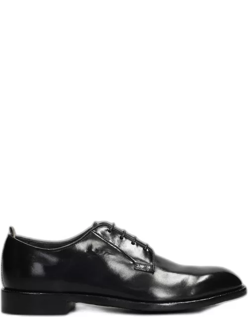 Officine Creative Signature 001 Lace Up Shoes In Black Leather