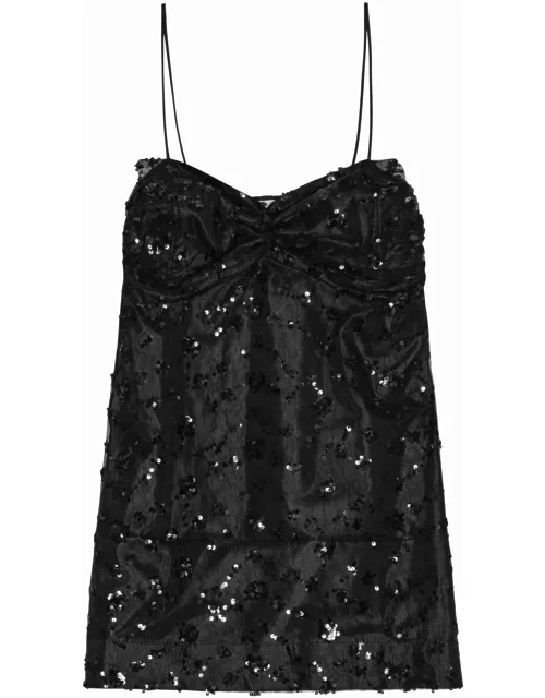 Ganni Dress In Black Polyester