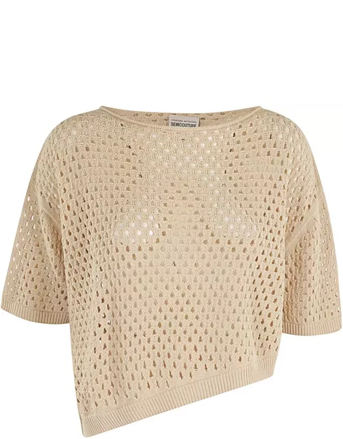 SEMICOUTURE Camel Cotton Sweater