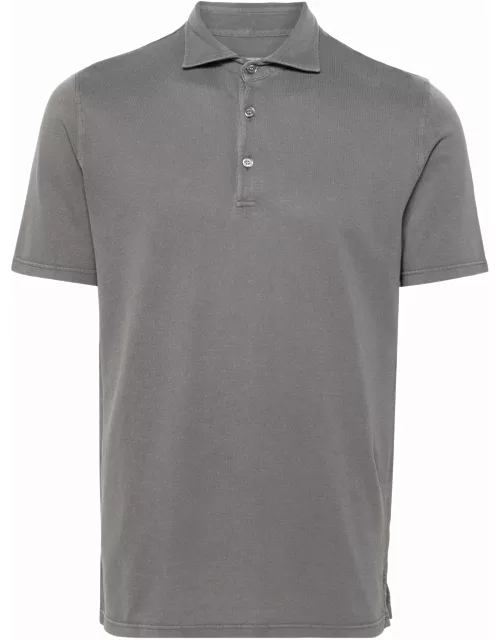 Fedeli Grey Cotton Polo Shirt