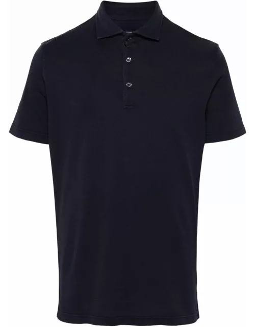 Fedeli Blue Cotton Polo Shirt