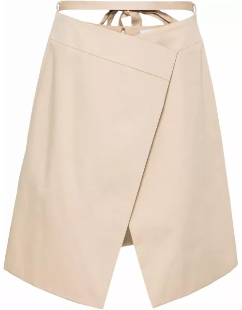 Patou Light Beige Cotton Skirt