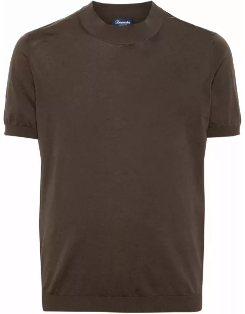 Drumohr Brown Cotton T-shirt