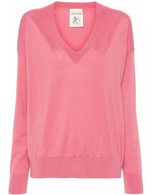 SEMICOUTURE Pink Cotton Sweater