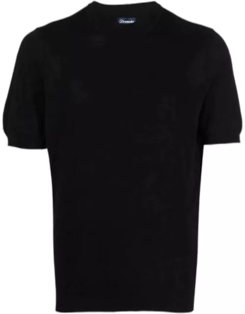 Drumohr Black Cotton T-shirt