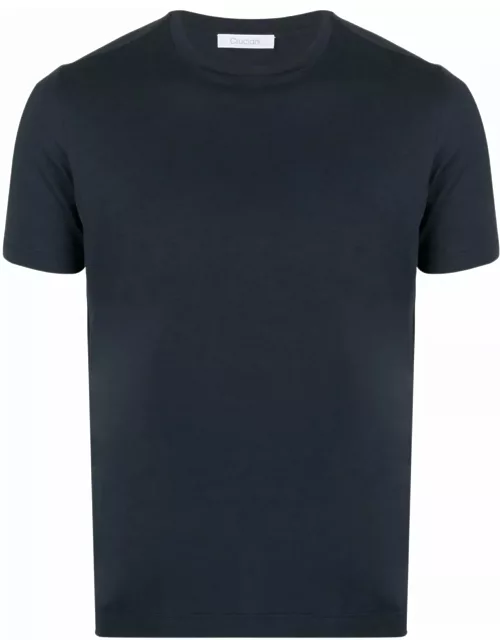 Cruciani Navy Blue Stretch Cotton T-shirt