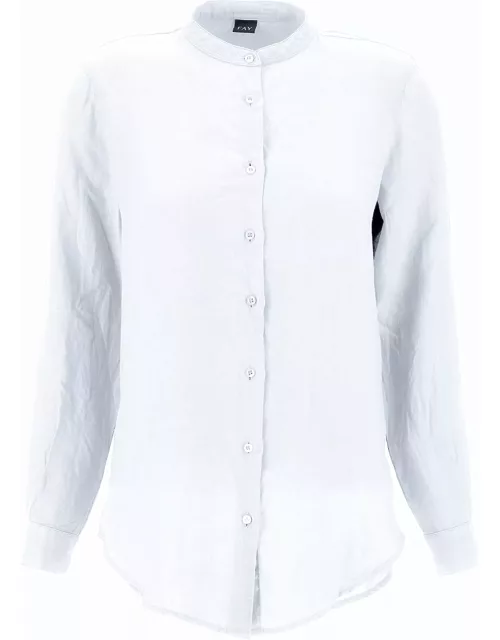 Fay Shirt In Garment-dyed Linen