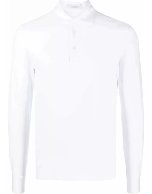 Cruciani White Cotton Blend Polo Shirt
