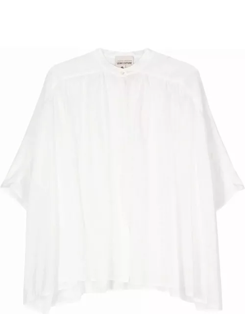SEMICOUTURE White Cotton-silk Blend Shirt