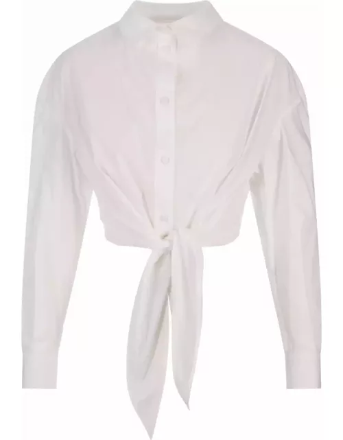 Alessandro Enriquez White Cotton Shirt With Knot