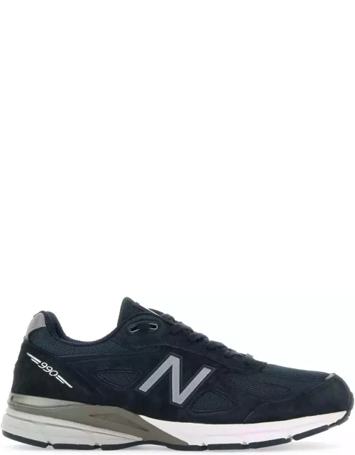 New Balance Blue Fabric And Suede 990v4 Sneaker