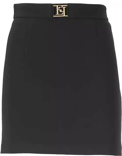 Elisabetta Franchi Logo Plaque Mini Skirt