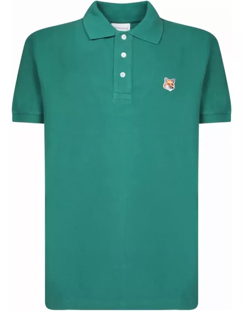 Maison Kitsuné Fox Head Green Polo Shirt