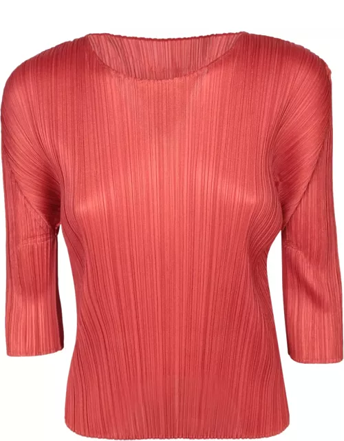 Issey Miyake Pleats Please Red T-shirt