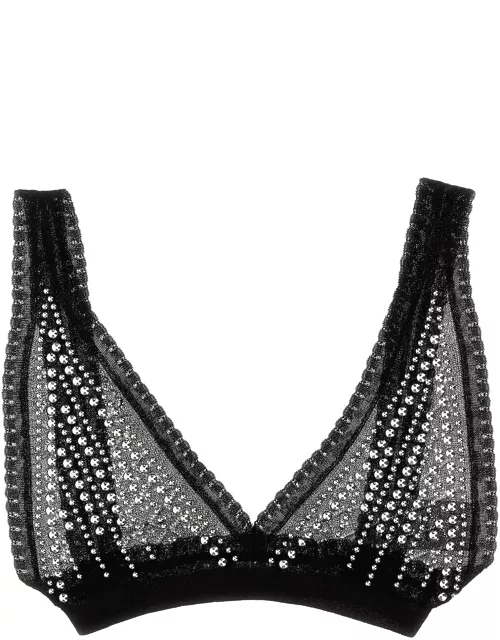 Paco Rabanne Black Knitted Bra With Stud