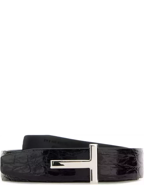 Tom Ford Black Leather T Belt