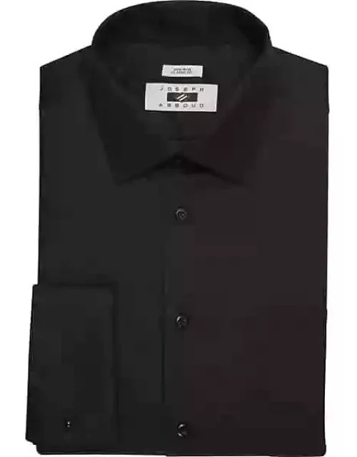 Joseph Abboud Big & Tall Men's Classic Fit French Cuff Dress Shirt Black Solid