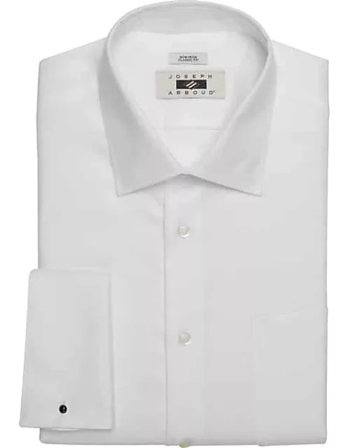 Joseph Abboud Men's Classic Fit French Cuff Dress Shirt White Solid