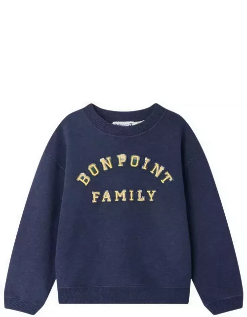 Dark blue Tonino cotton sweatshirt with logo