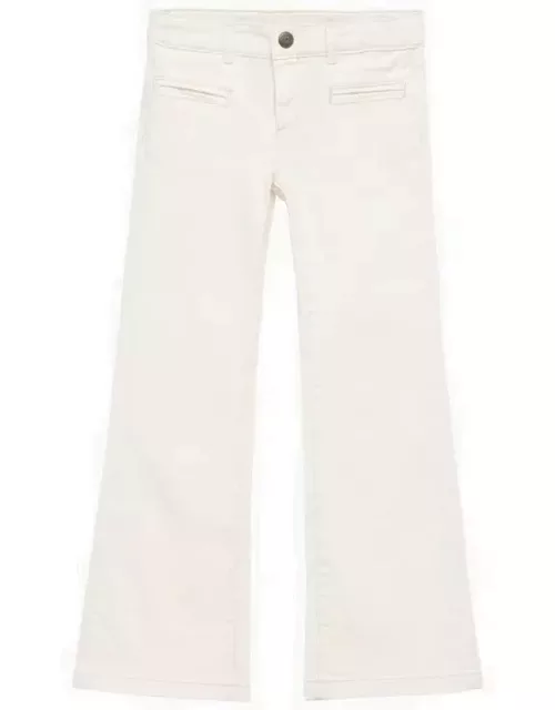 White flared cotton trouser